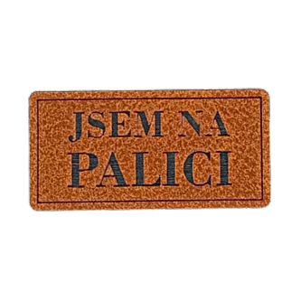 Koženkový štítek Jsem na palici