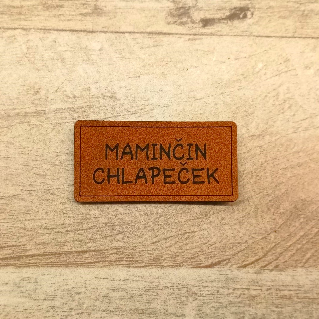 Koženkový štítek Maminčin chlapeček (PL11)