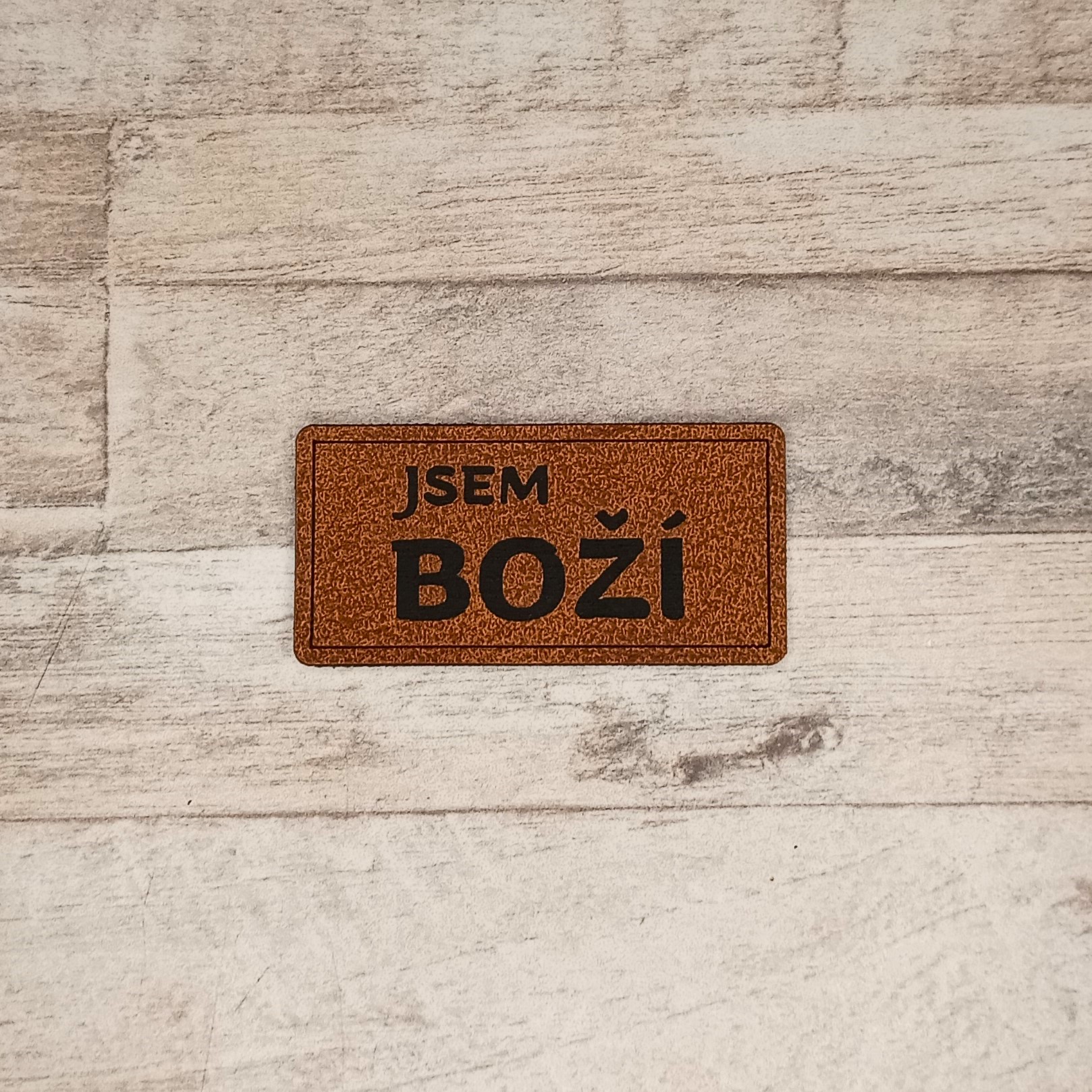 Koženkový štítek Jsem boží (PL11)