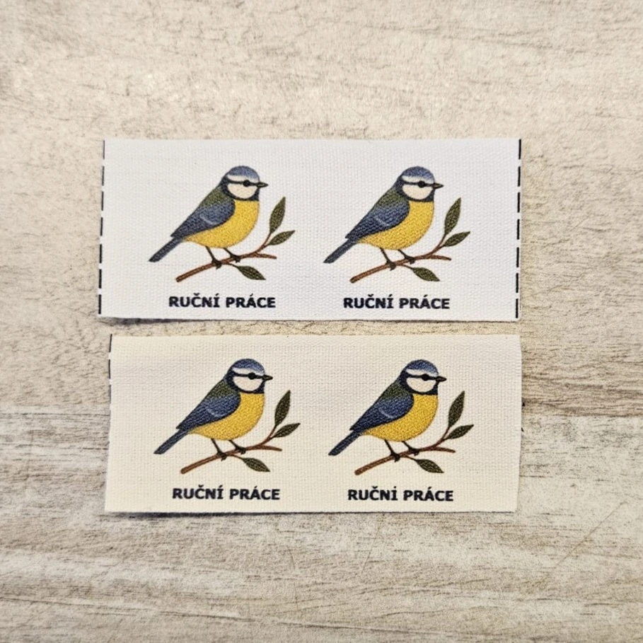 Bavlněný štítek Sýkorka