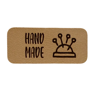 Koženkový štítek Handmade s jahelníčkem