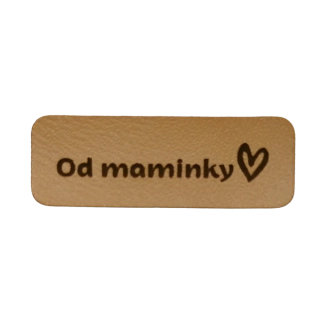 Koženkový štítek Od maminky