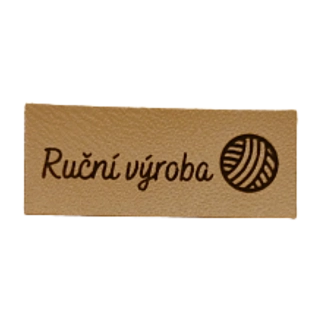 Koženkový štítek Ruční výroba