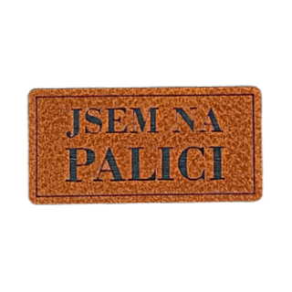 Koženkový štítek Jsem na palici