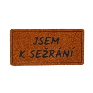 Koženkový štítek Jsem k sežrání