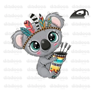 Nažehlovací obrázek Koala s pírky