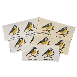 Bavlněný štítek Sýkorka