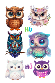 Nažehlovací arch Sovy